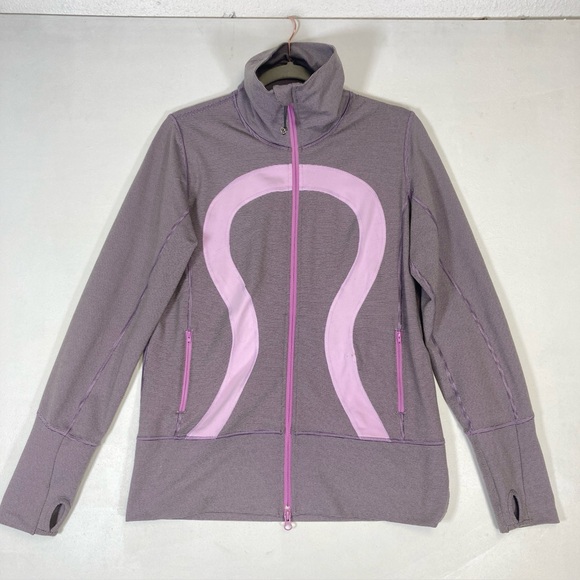 lululemon athletica Jackets & Blazers - LULULEMON Size 10 Stride Jacket *Brushed in Lilac Heathered Coat Striped